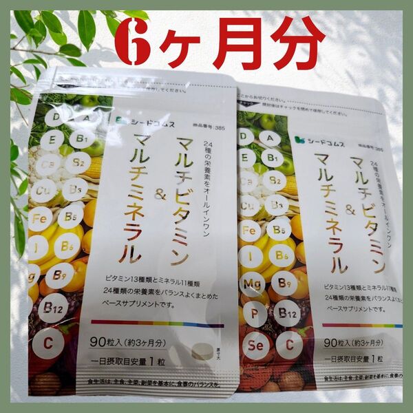 【2袋セット】マルチビタミン13種&マルチミネラル11種 180粒 約6ヶ月分 ベースサプリメント 健康 美容