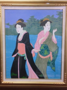 Art hand Auction [免运费] 野田精三油画浮世绘美画 NO.2292, 绘画, 油画, 肖像