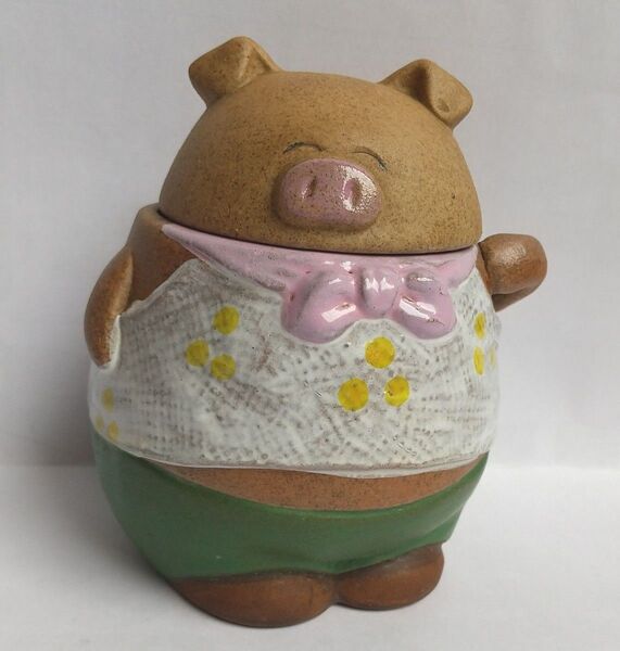 昭和レトロ*ブタさんのシュガーポット*加藤工芸