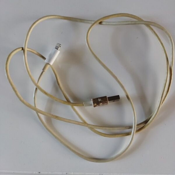 中古 黄ばみあり iPhone用 Lightningケーブル 充電ケーブル
