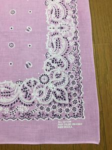  dead stock light purple USA made one-side ear 13960 Vintage bandana vintage 10061 / Elephant Tiger cookie Cross dot 