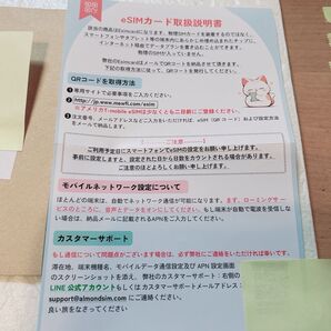 説明書のみ!!タイ eSIM 4日間 2GB 高速データ