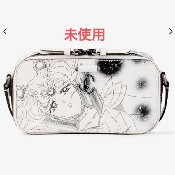 セーラームーン ジミーチュウ JIMMY CHOO フォンホルダー モノクロームプリント レザー・フォンケース スマホショルダー