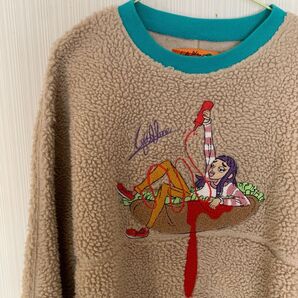 レフトアローン 古着 ボア リブライン Lサイズ もこもこ