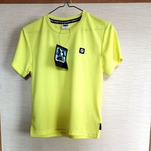 キッズ140 OUTDOOR 蛍光 黄色 半袖 スポーツ メッシュ