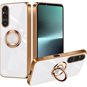 Xperia 1V ケース エクスペリア リング付き カバー Sony ホワイト