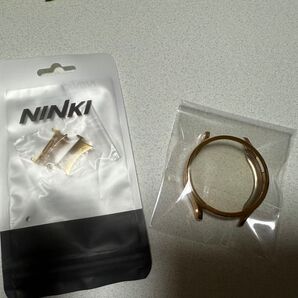 新品 NINKI Galaxy Watch 4/5/6/7 とバンドアダプター ゴールド 20㎜とのカバー(中古) 2点セット