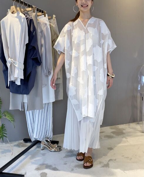 【IENA】イエナ メッシュエンブロイダリーワンピース