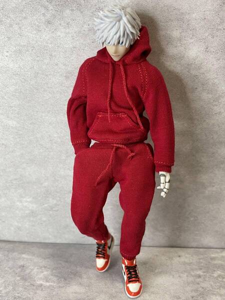 H赤 1/12フィギュア用 パーカー 服 素体 合成人間メガミデバイス