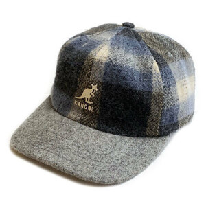  regular goods #90s Vintage KANGOL( Kangol ) America made check pattern wool material cap ash 