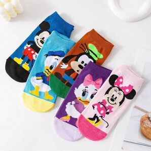 新品 靴下 ディズニー ミッキー ミニー 5足