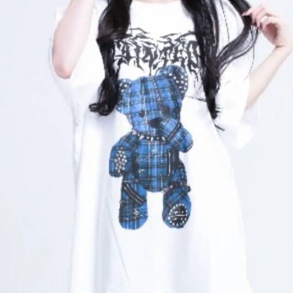 『TRAVAS TOKYO/トラバス トーキョー』"REVENGE PUNKS"くまプリント半袖Tシャツ