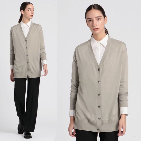 theory luxe 23AW 完売 ウォッシャブル ミドル丈カーディガン