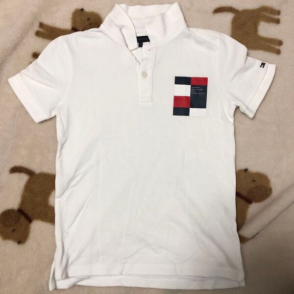 ポロシャツ 半袖ポロシャツ128cm 130 Tommyhilfiger ホワイト 着用1回のみ
