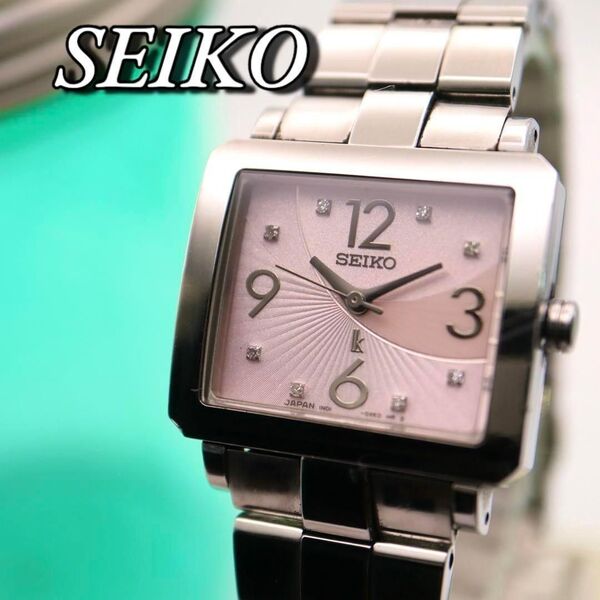 美品 SEIKO ルキア 8Pダイヤ スクエア レディース腕時計 935