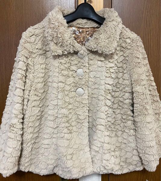 フェイクファー Aラインショートジャケット 未使用品 セオリア しまむら