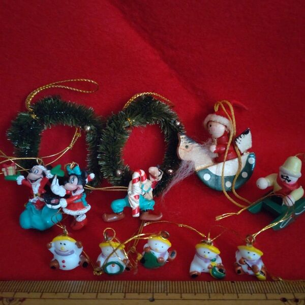 クリスマス飾り 小さい 可愛い ディズニーミッキーマウスとミニー ミッキー ミニー雪だるま