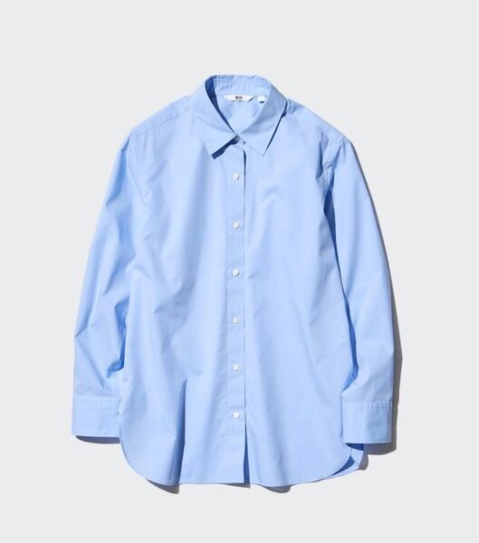 美品 ユニクロ エクストラファインコットンシャツ ブルー XLサイズ UNIQLO