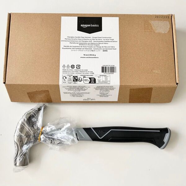 新品 amazon basicsファイバーグラスハンドル くぎ抜きハンマー 鍛銅製