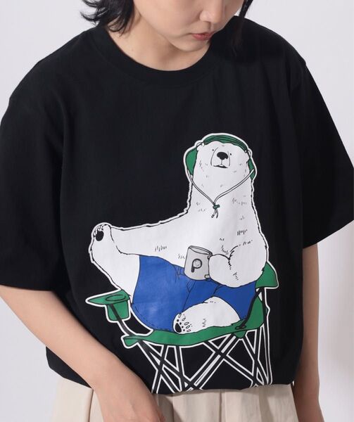 PEN FIELD キャンプベアー くま 半袖 Tシャツ 黒 L