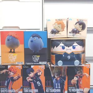 ハイキュー 烏野メンバー9点 日向 影山 西谷夕 月島蛍ポージングフィギュア ヒナガラス カゲガラス はこぬい ごちそうさまんぷく