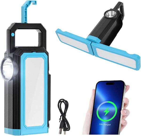 ソーラーパネル付き LEDランタン充電機能搭載