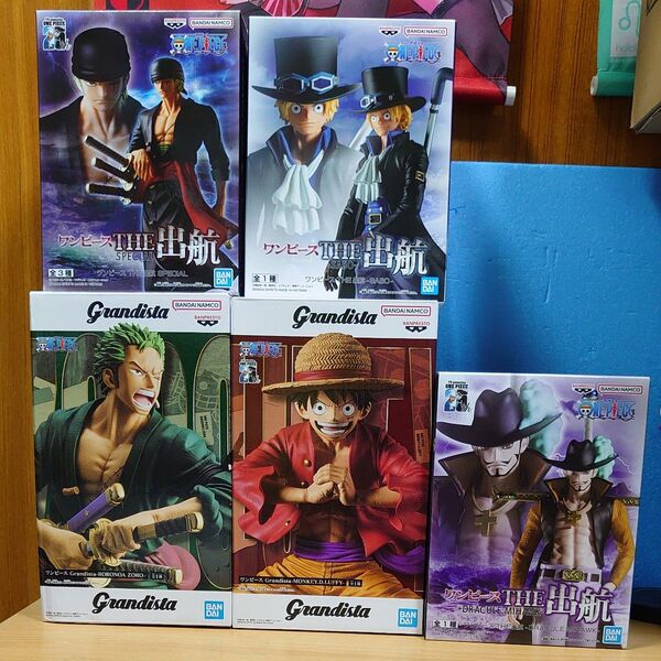 ONE PIECE Grandista 出航 ルフィ ゾロ サボ ミホーク フィギュア プライズ