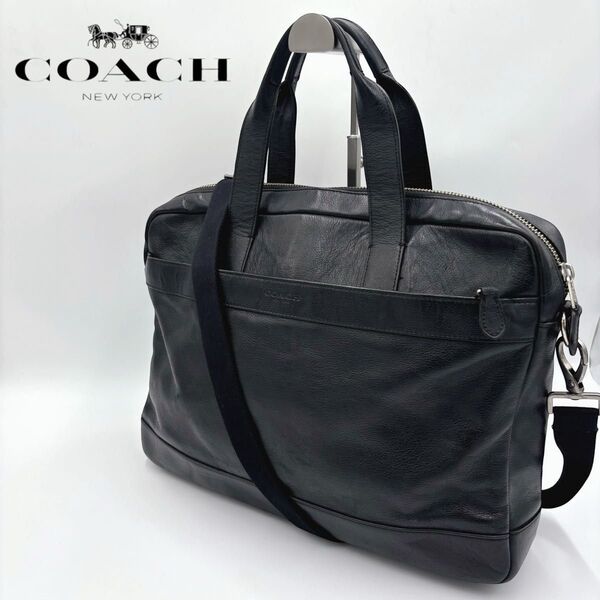 COACH コーチ 2way レザー ブリーフケース ビジネスバッグ 54801 ブラック