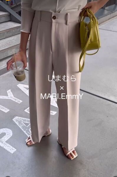 MARI.EmmY スラックス ワイドパンツ ベージュ 新品 タグ付き ウエスト68㎝