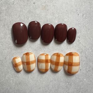 【オーダー】ネイルチップ チェックネイル