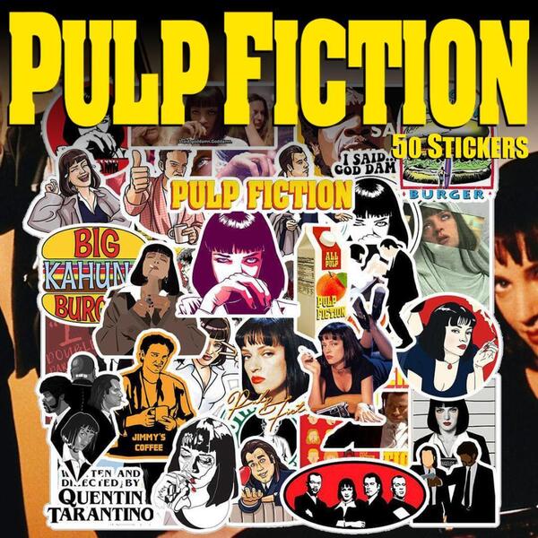 パルプ・フィクション ステッカー 50枚セット PVC 防水 シール Pulp Fiction クエンティン・タランティーノ 海外 カルト 映画