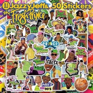 DJジャジージェフ&ザフレッシュプリンス ステッカー 50枚セット PVC 防水 シール ウィルスミス HIP HOP ヒップホップ ラッパー グラミー賞