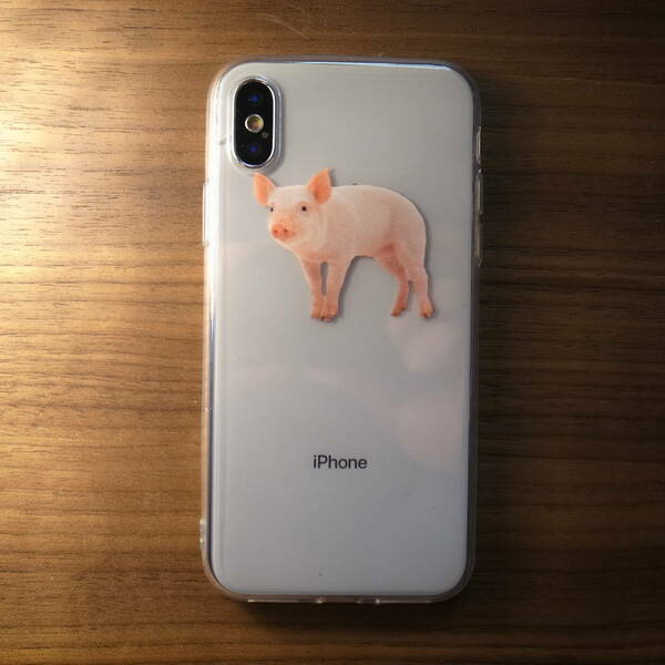 SALE 子ブタ iPhone クリア ケース iPhoneX iPhoneXs サイズ対応 Type B 透明 豚 ぶた