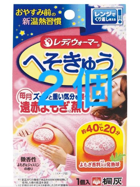 桐灰化学 レディーウォーマーへそきゅう 遠赤よもぎ蒸し 1個入 ×2個