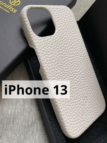 iPhone13 ケース カバー ワイヤレス充電対応 高級 PUレザー ホワイト