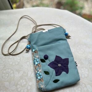 桔梗のサコッシュ スマホポシェット