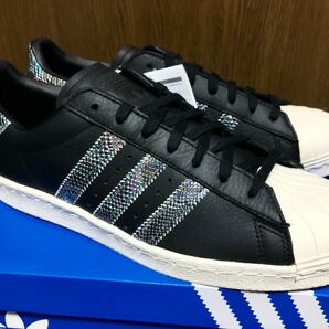 17年製 ADIDAS SUPERSTAR 80s アディダス スーパースター スネーク SNAKE ヘビ 蛇【BZ0147】BLACK ブラック 黒 US9.5の画像2