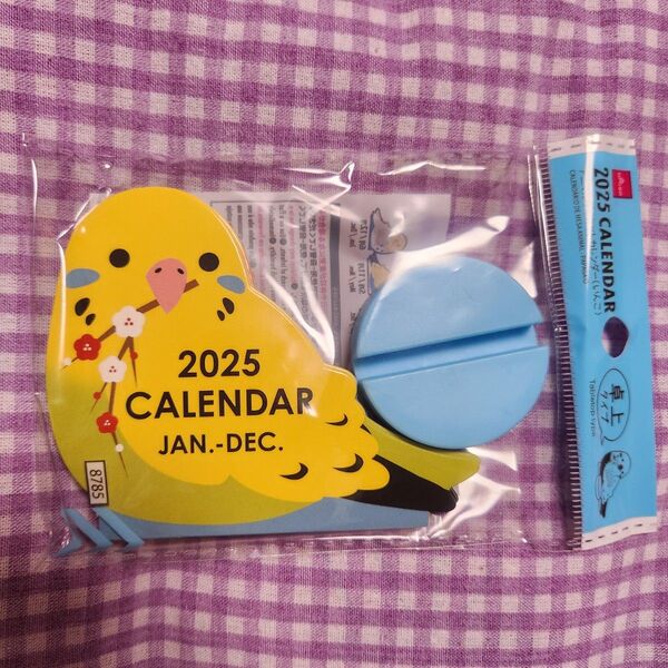 インコの ダイカット卓上カレンダー 2025年1月~12月◆セキセイインコ◆新品・未開封