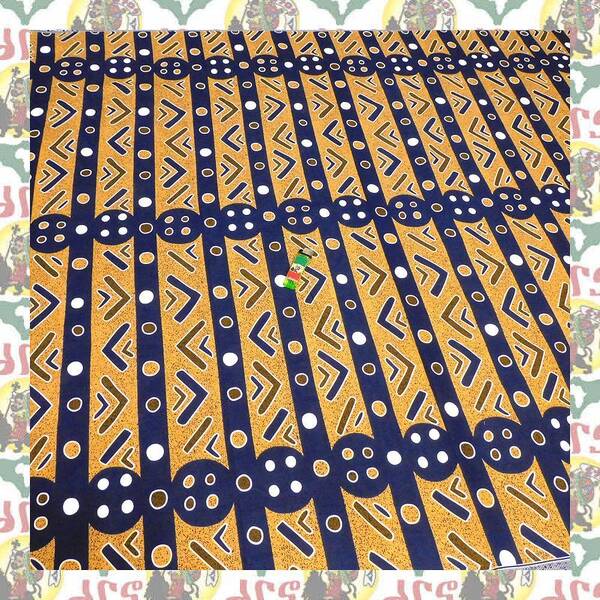 【SALE/180cm x 110cm/2ヤード】アフリカンプリント生地 barg-g22 アフリカ布 アフリカ生地 ゴールドプリント アンカラ キテンゲ パーニュ