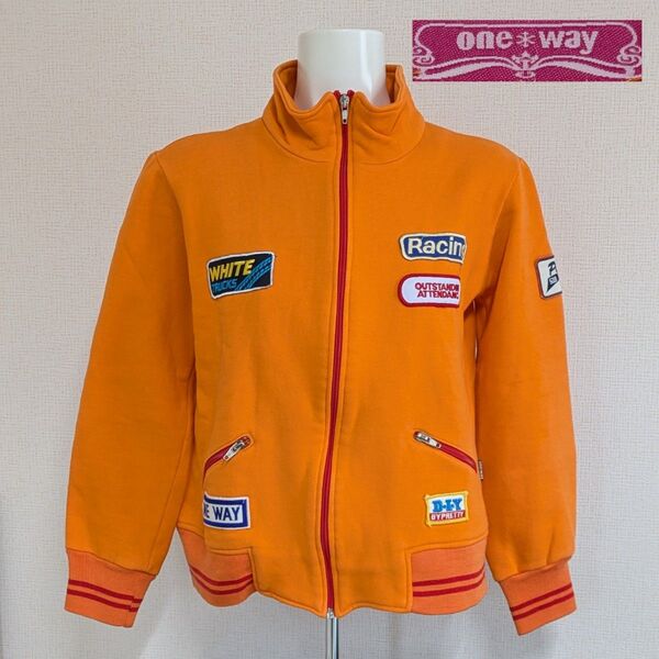 ★one way★ワンウェイ ワッペン ジップアップ スウェット ジャケット レトロ 90’s