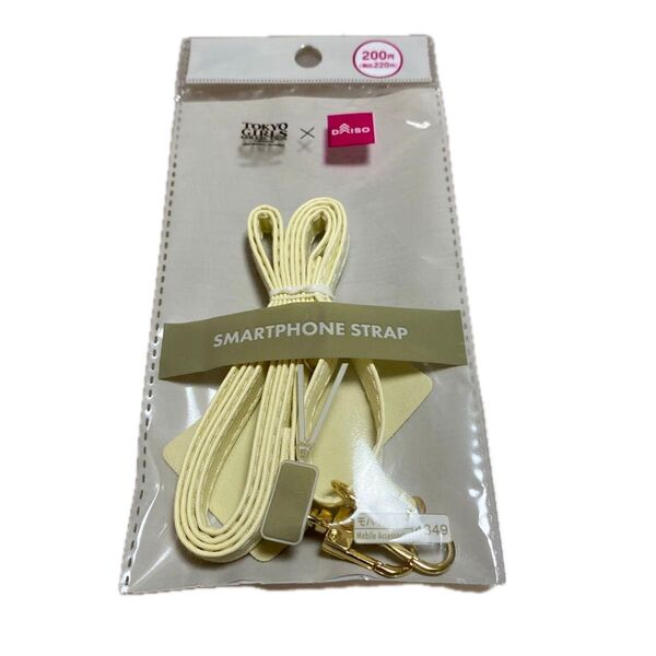 スマホ差込シート付ストラップ PU製 ベージュ TOKYO GIRLS COLLECTION DAISO