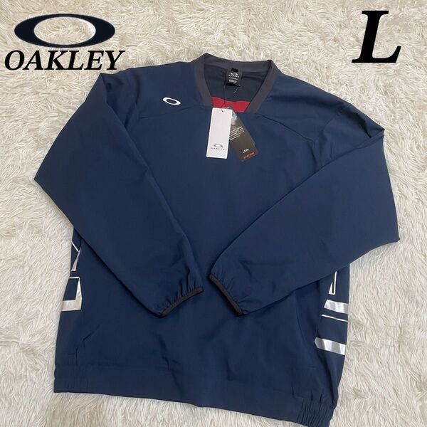OAKLEY オークリー 裏メッシュプルオーバー 長袖 野球 ネイビー l Lサイズ