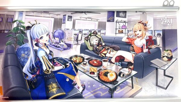 韓国限定 原神 PC LOUNGE タペストリー 神里綾華&早柚&宵宮