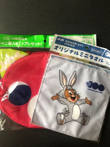アサヒ トムとジェリー ハンカチ ワーナーマイカルブラザーズ お茶犬 保冷バッグ