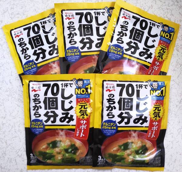 永谷園 1杯でしじみ70個分のちから 3食入×5袋セット 合計15食 合わせ生みそタイプ オルニチン25mg含有 売上NO1 味噌汁 即席みそ汁