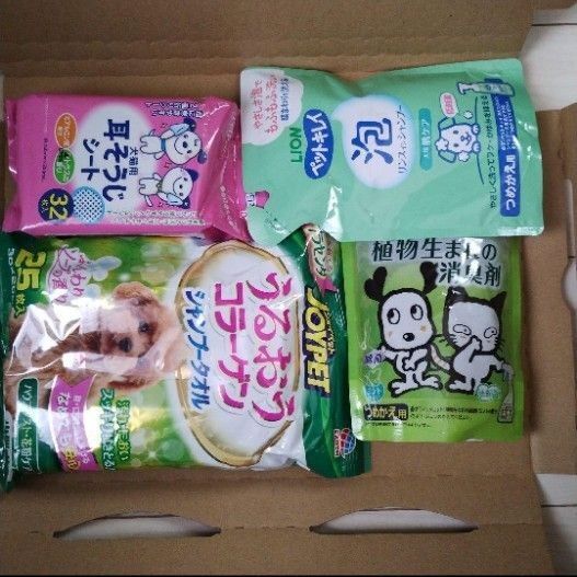 ペット 犬 シャンプー、消臭剤、耳掃除シート 4点セット