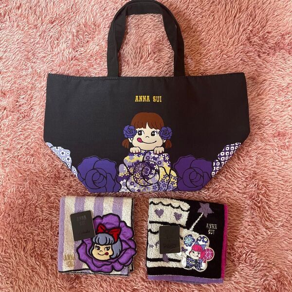 【新品未使用】ANNA SUI×Peko コラボ商品 トートバッグ タオルハンカチ2枚 3点セット