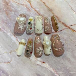 ネイルチップ ハンドメイド クリスマス