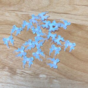 ネイルパーツ 白 ホワイト ピンク 透明 リボン 量産 20コセット