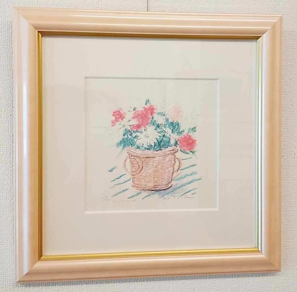 津田 耕｢ブランチのひと時｣複製画 中古, 美術品, 絵画, パステル画, クレヨン画